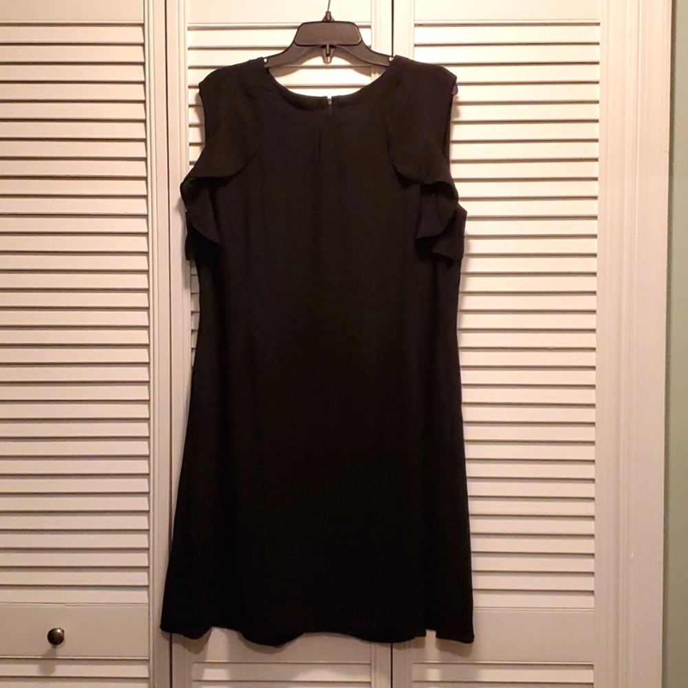 Black Dress - The Limited - Back Zip with Ruffle Sleeves - NWT - Size XL